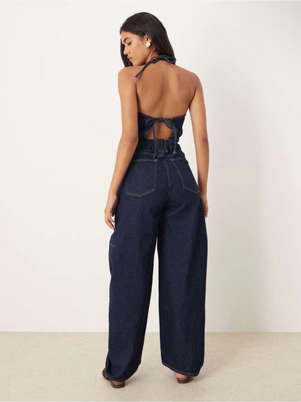 Abercrombie & Fitch Barrel Halter Overall Jumpsuit - Picture 3 of 6